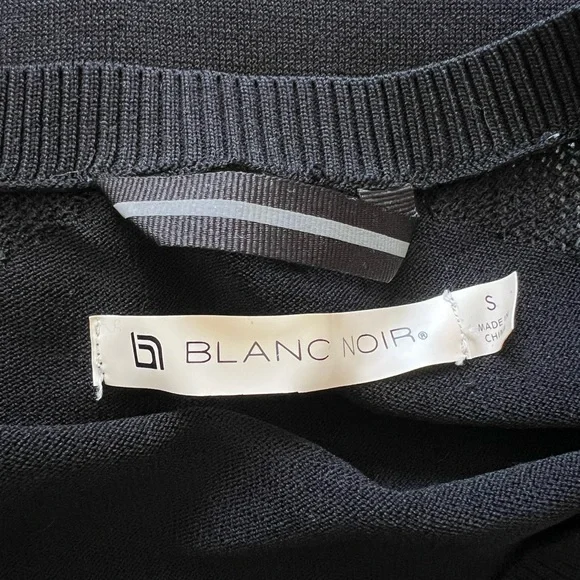 Blanc Noir Black and White Sweater Top - Picture 3 of 5